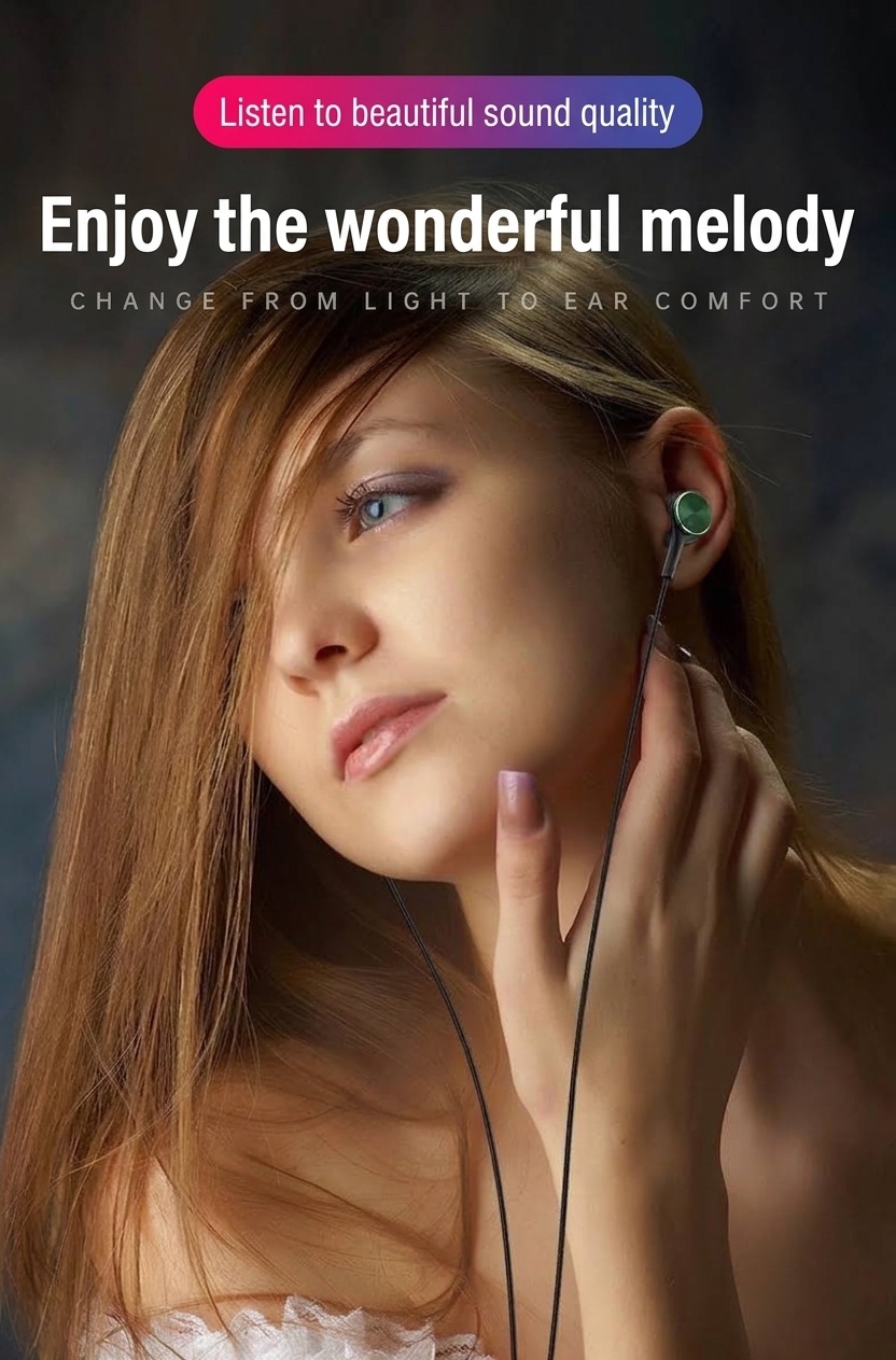 HiFi Wired In-Ear Earbuds with In-Line Mic, Digital Noise Reduction, 10mm Drivers, 3.5mm / USB-C