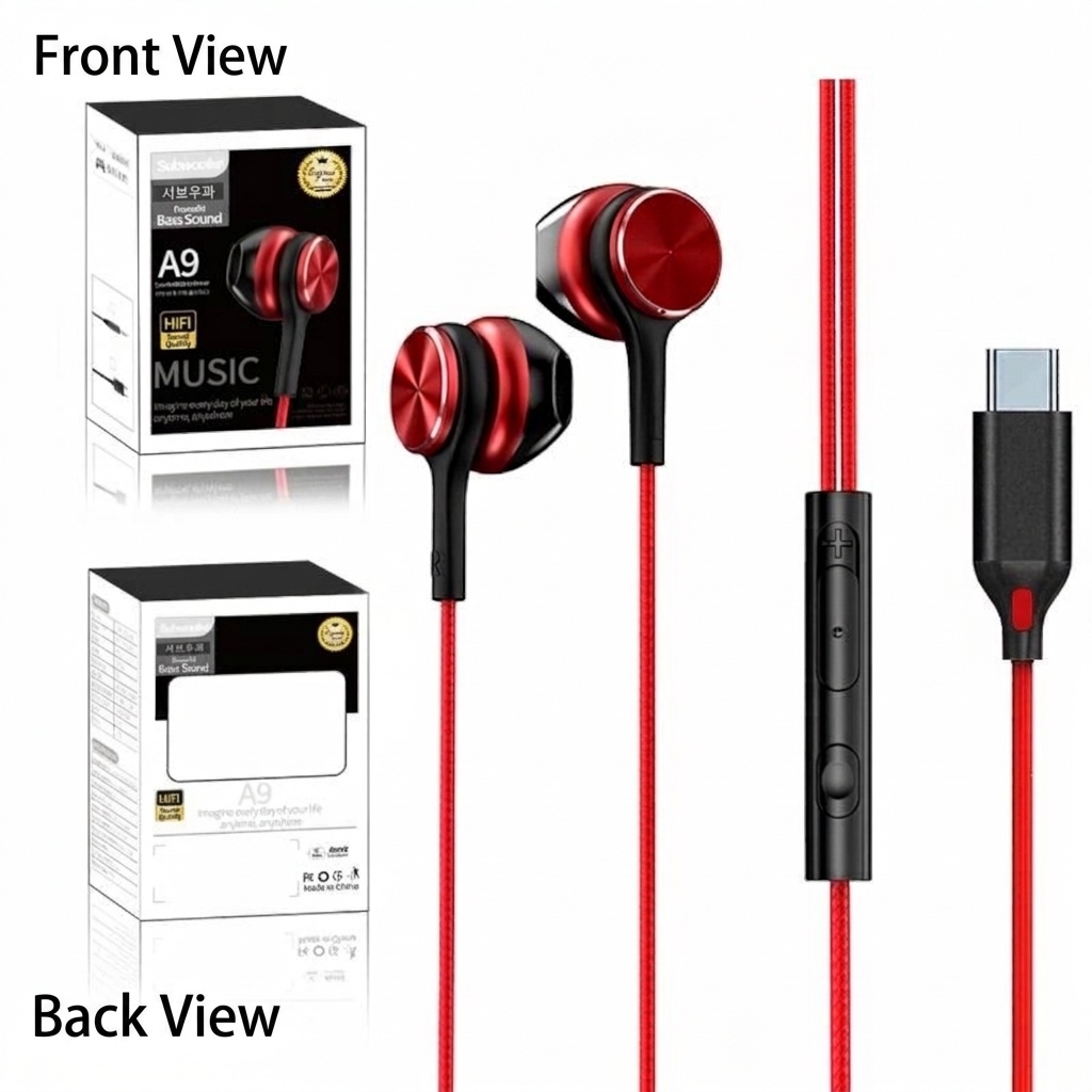 HiFi Wired In-Ear Earbuds with In-Line Mic, Digital Noise Reduction, 10mm Drivers, 3.5mm / USB-C