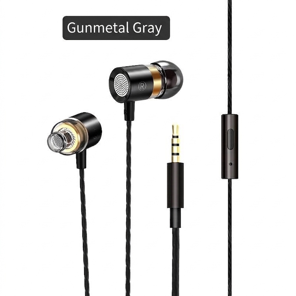 Wired In-Ear Headphones with HD Mic, 10mm Compound Diaphragm, Deep Bass, 3.5mm / USB-C DAC