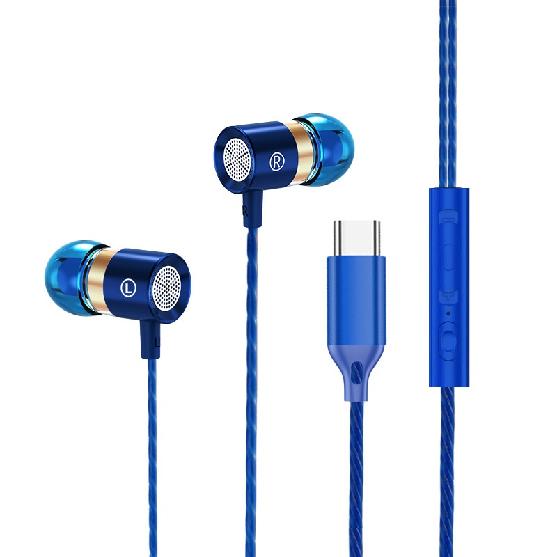 Wired In-Ear Headphones with HD Mic, 10mm Compound Diaphragm, Deep Bass, 3.5mm / USB-C DAC