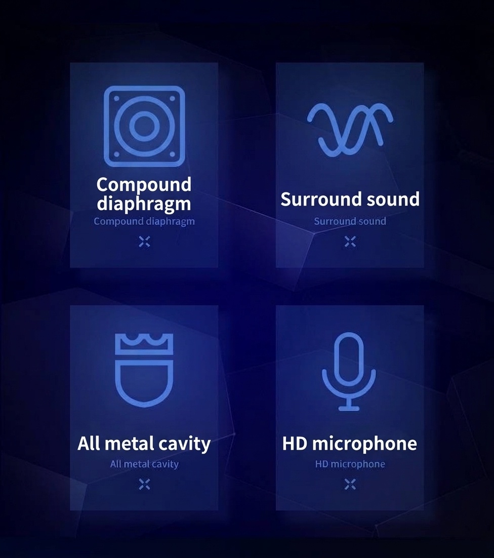 Wired In-Ear Headphones with HD Mic, 10mm Compound Diaphragm, Deep Bass, 3.5mm / USB-C DAC