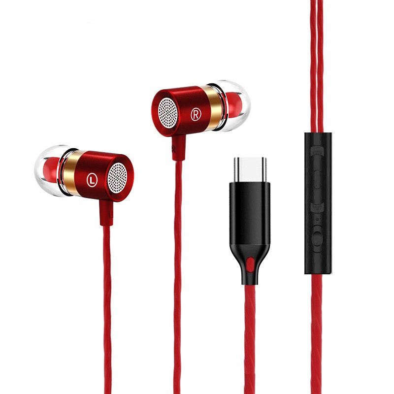 Wired In-Ear Headphones with HD Mic, 10mm Compound Diaphragm, Deep Bass, 3.5mm / USB-C DAC