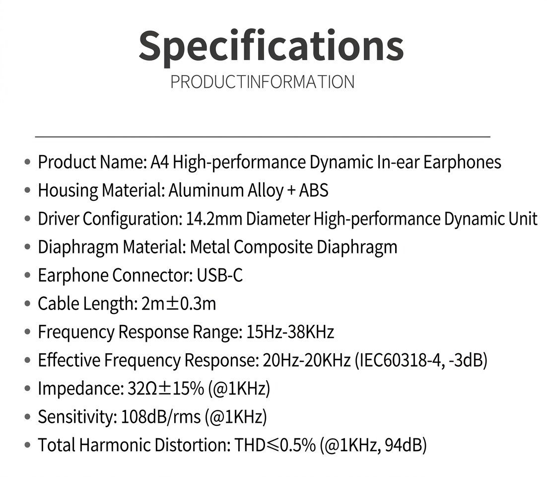 Type-C Wired Earbuds with HD Mic, DAC Digital Audio, 14.2mm Drivers, USB Adapter for Gaming