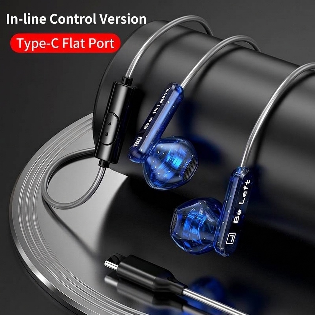 Wired In-Ear Headphones with In-Line Mic, Physical Noise Reduction, Bass Boost, 3.5mm / USB-C