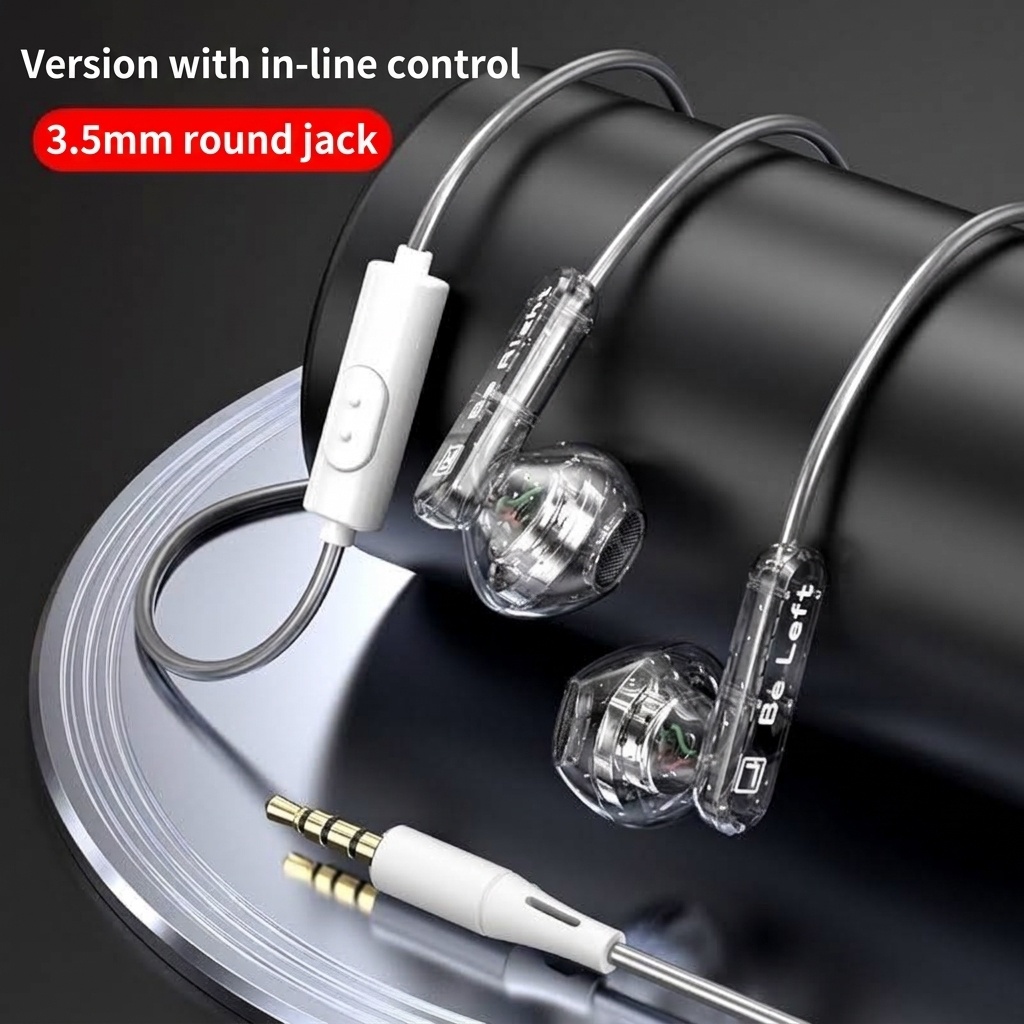 Wired In-Ear Headphones with In-Line Mic, Physical Noise Reduction, Bass Boost, 3.5mm / USB-C