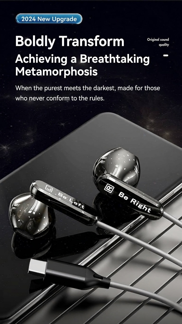 Wired In-Ear Headphones with In-Line Mic, Physical Noise Reduction, Bass Boost, 3.5mm / USB-C
