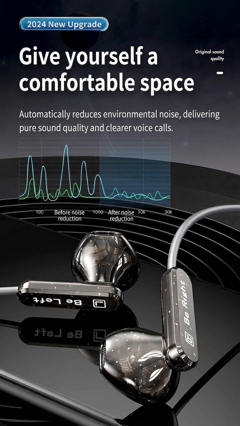 Wired In-Ear Headphones with In-Line Mic, Physical Noise Reduction, Bass Boost, 3.5mm / USB-C