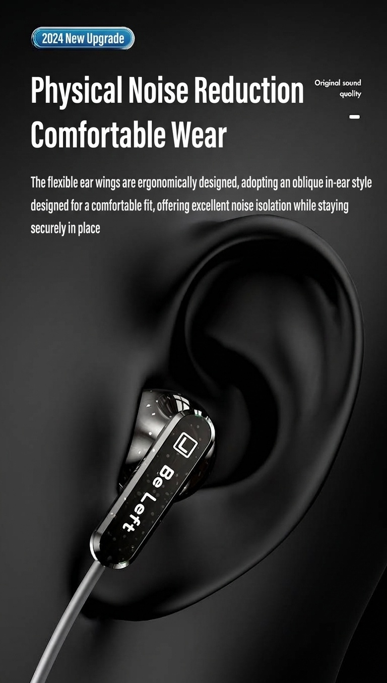 Wired In-Ear Headphones with In-Line Mic, Physical Noise Reduction, Bass Boost, 3.5mm / USB-C