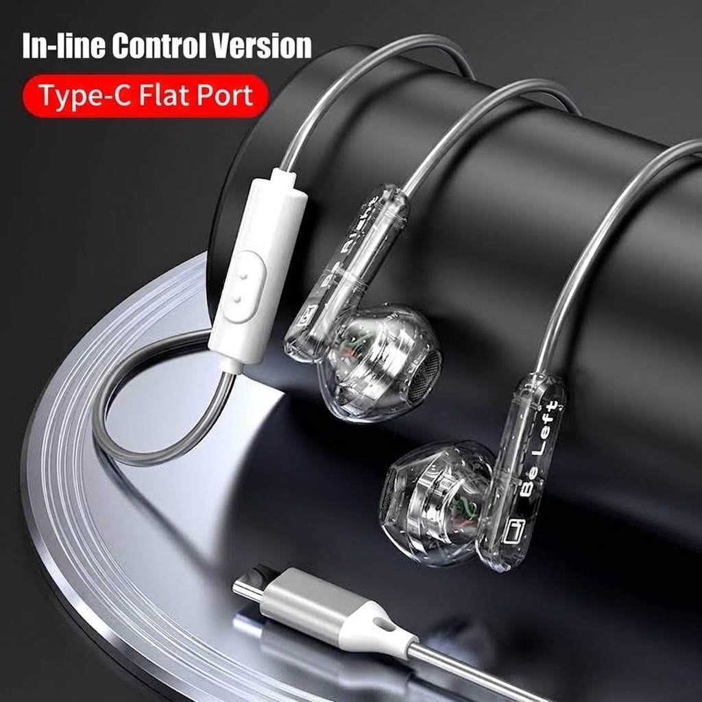 Wired In-Ear Headphones with In-Line Mic, Physical Noise Reduction, Bass Boost, 3.5mm / USB-C