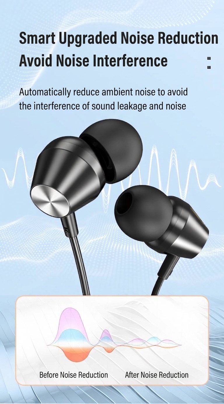 Wired In-Ear Gaming Headset with HD Mic, 9D Surround Sound, Dual 3.5mm Jacks for PC