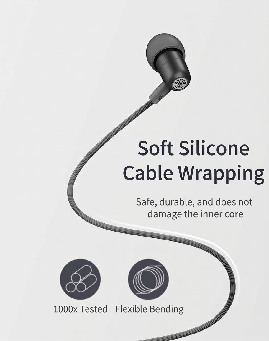 Wired In-Ear Headphones with In-Line Mic, Powerful Bass Drivers, Noise Isolation, 3.5mm / USB-C