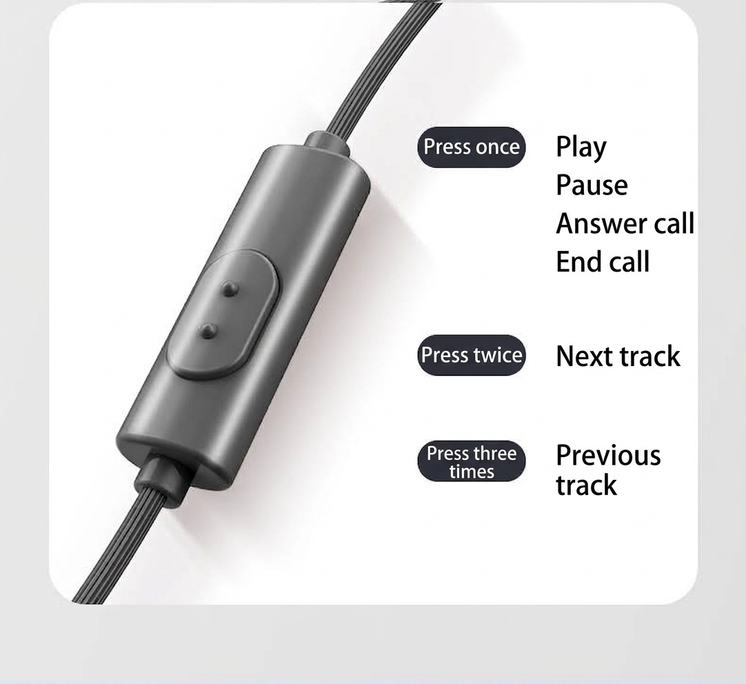 Wired In-Ear Headphones with In-Line Mic, Powerful Bass Drivers, Noise Isolation, 3.5mm / USB-C
