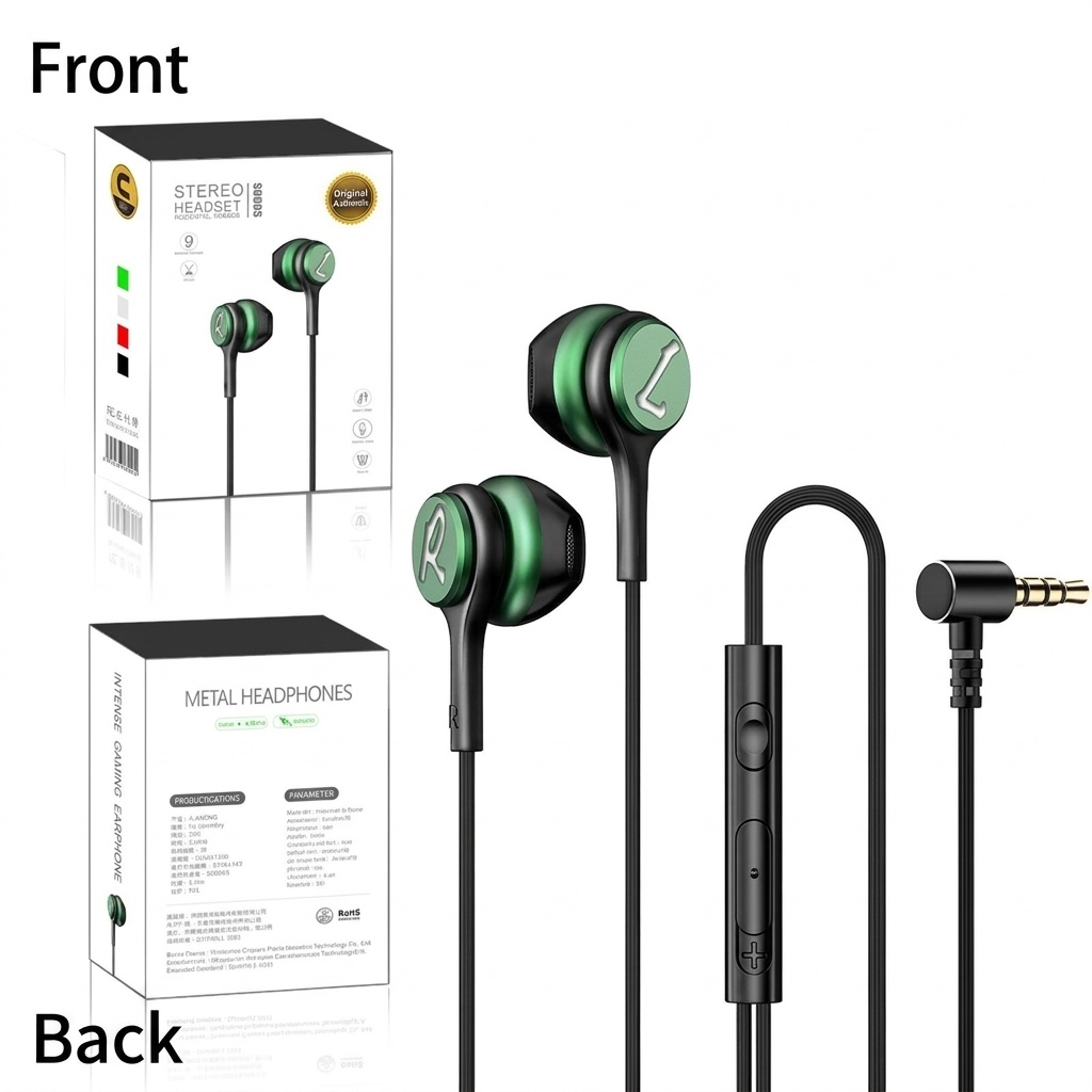 Wired In-Ear Gaming Headphones with Sensitive Mic, 7mm Drivers, Ergonomic Fit, 3.5mm / USB-C