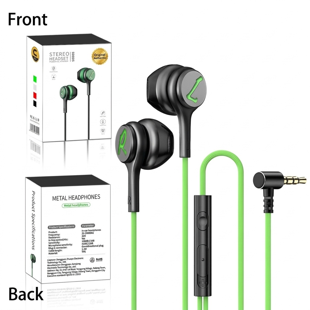 Wired In-Ear Gaming Headphones with Sensitive Mic, 7mm Drivers, Ergonomic Fit, 3.5mm / USB-C