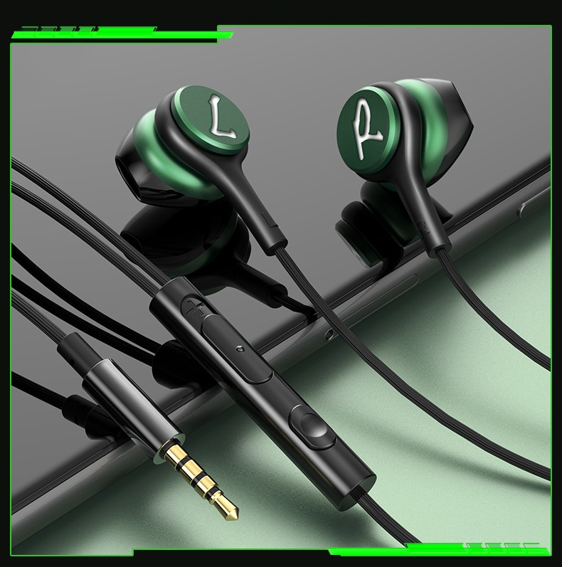 Wired In-Ear Gaming Headphones with Sensitive Mic, 7mm Drivers, Ergonomic Fit, 3.5mm / USB-C