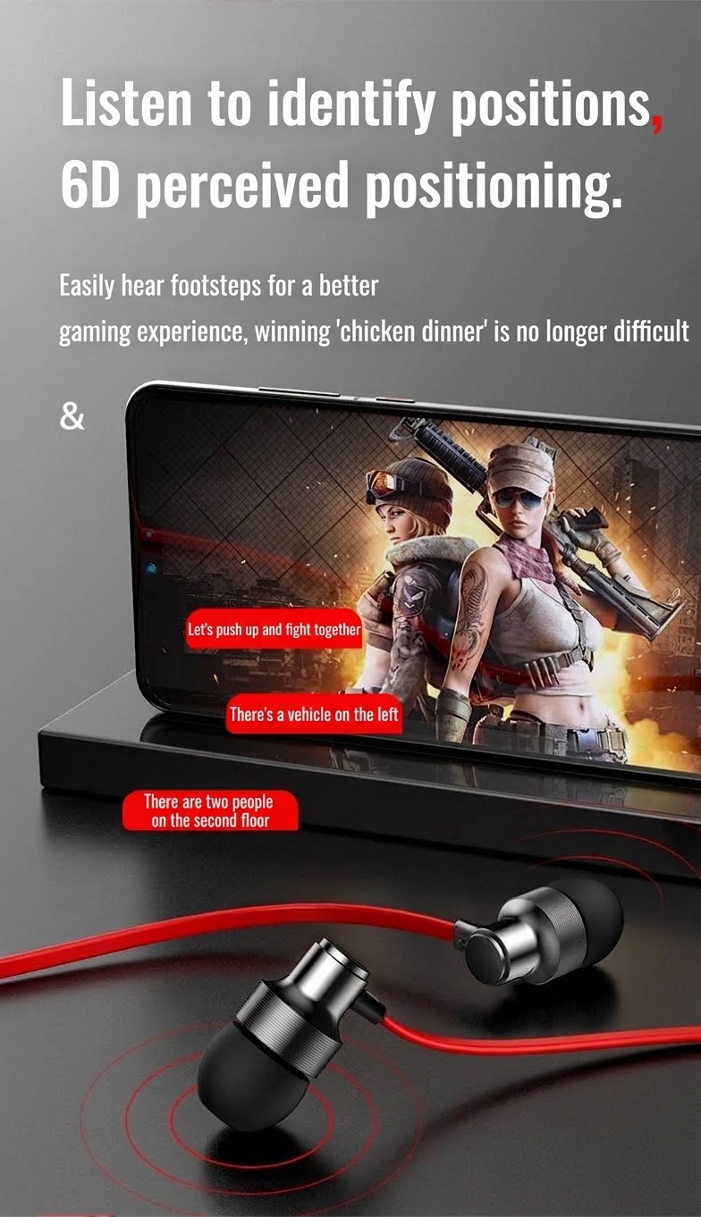 Wired In-Ear Gaming Headphones with HD Mic, Inline Controls, 10mm Drivers, 3.5mm Jack