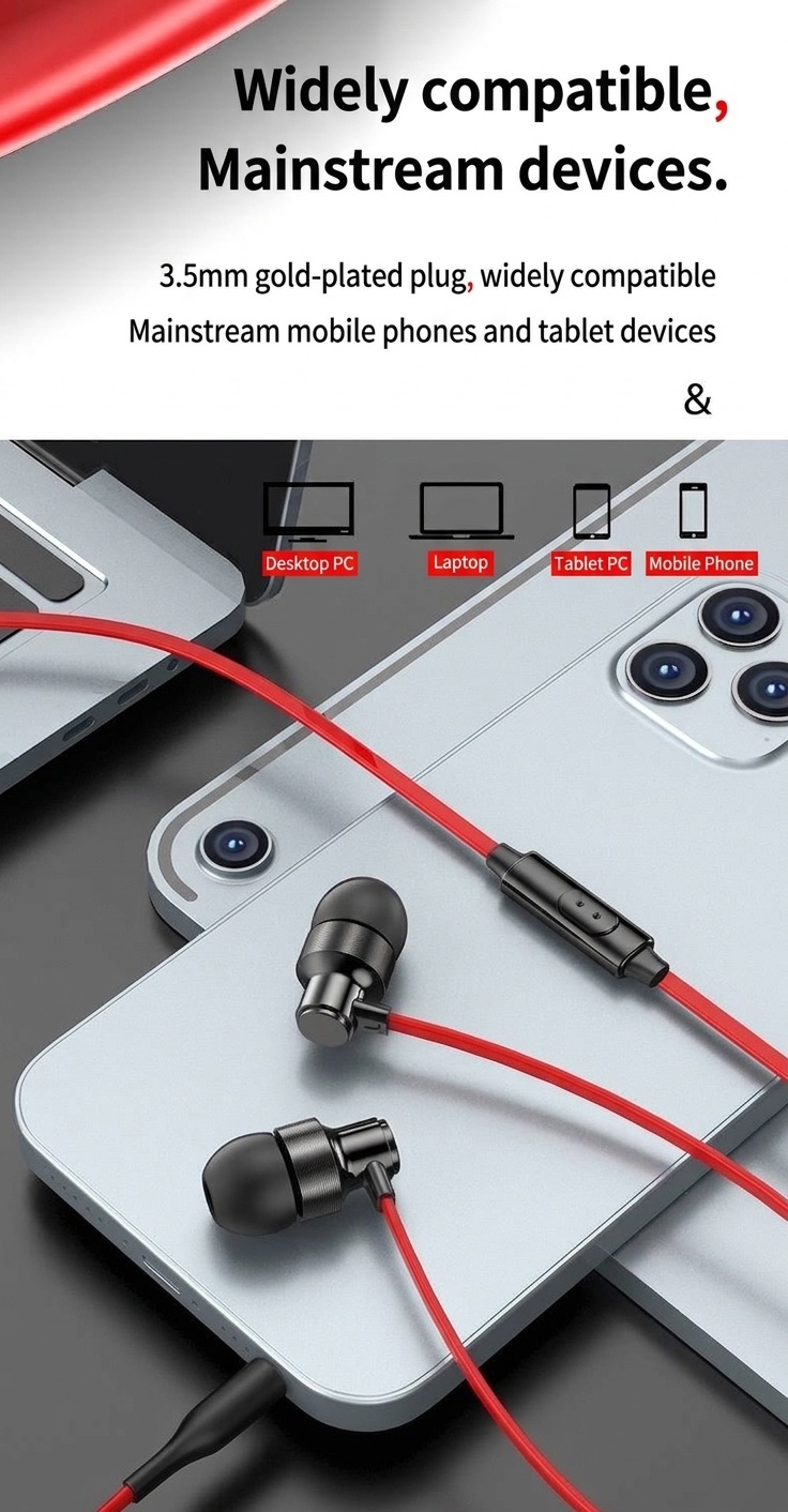 Wired In-Ear Gaming Headphones with HD Mic, Inline Controls, 10mm Drivers, 3.5mm Jack