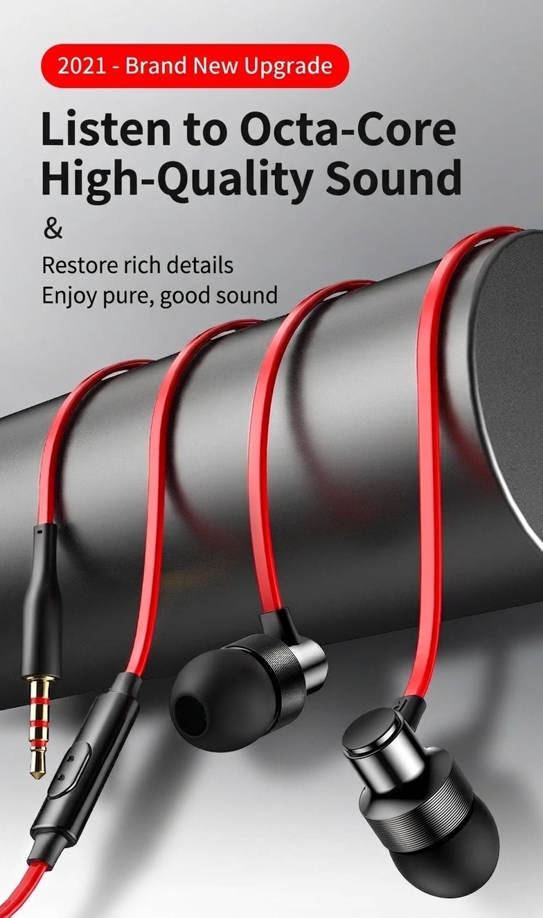 Wired In-Ear Gaming Headphones with HD Mic, Inline Controls, 10mm Drivers, 3.5mm Jack
