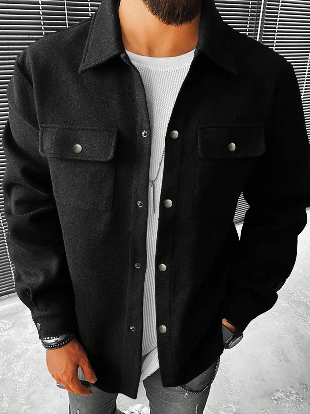 Corduroy Casual Jacket Loose Fit Workwear Coat NDF-00024