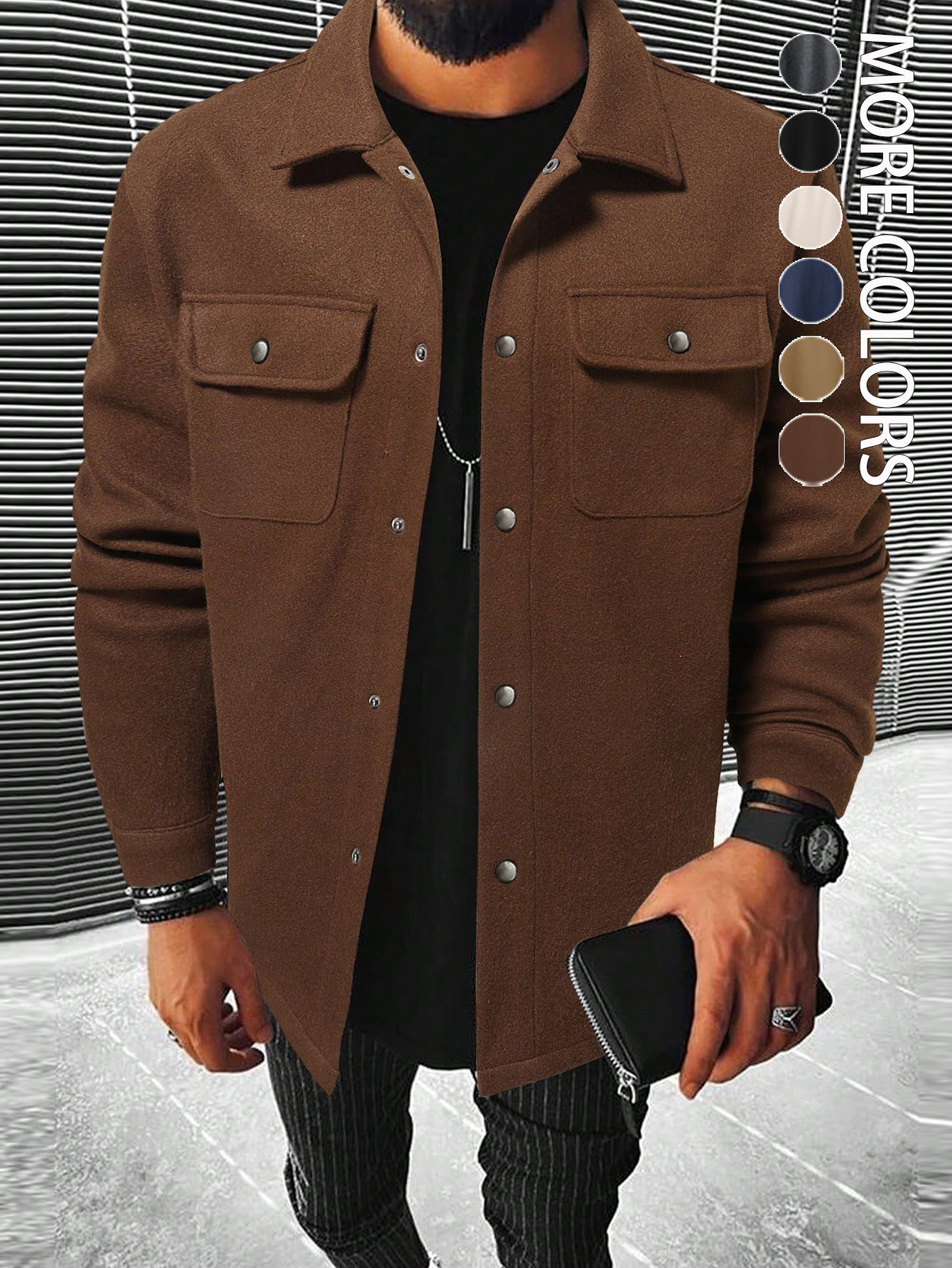 Corduroy Casual Jacket Loose Fit Workwear Coat NDF-00024