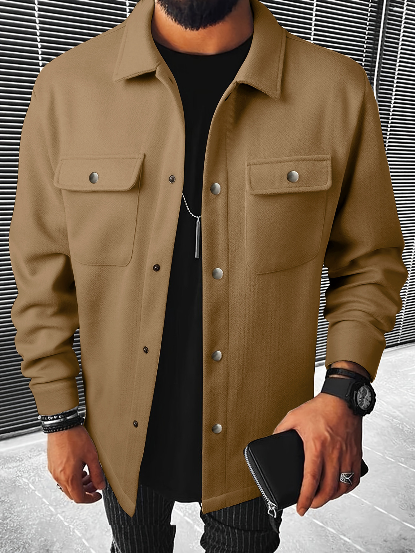 Corduroy Casual Jacket Loose Fit Workwear Coat NDF-00024