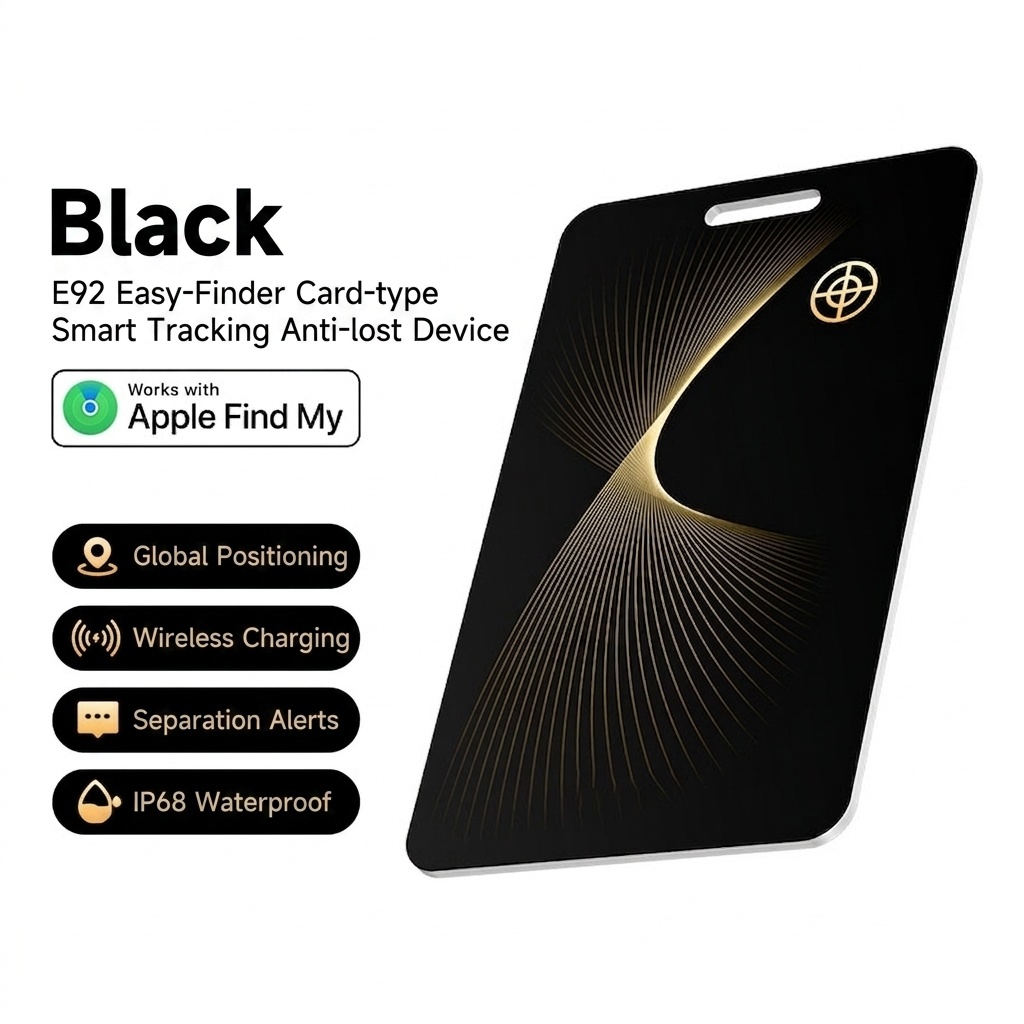 E92 Easy-Finder Card-type Smart Tracking Anti-lost Device - Black