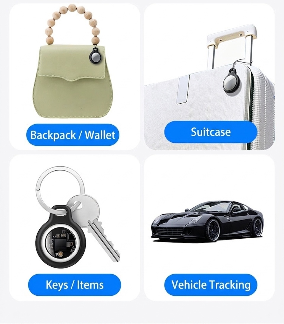 Smart E100 Anti-Lost Device with Apple Find My Network - Black