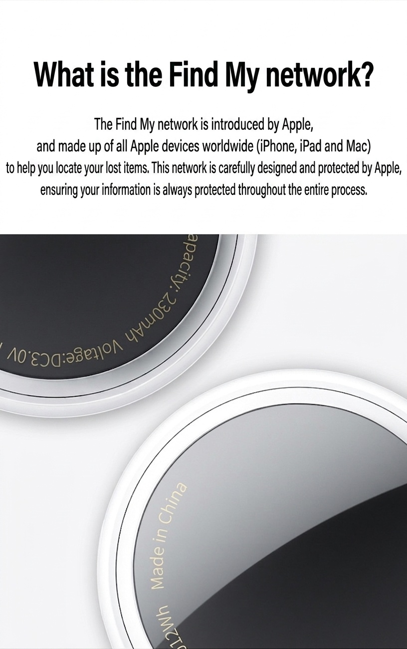 Apple E91TK Find My Smart Tracker Anti-Loss Device for Keys & Bags - White