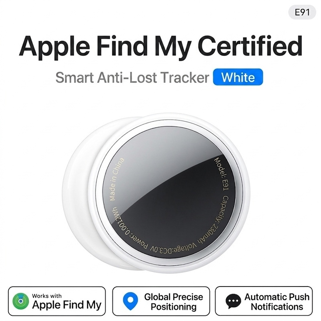 Apple E91TK Find My Smart Tracker Anti-Loss Device for Keys & Bags - White