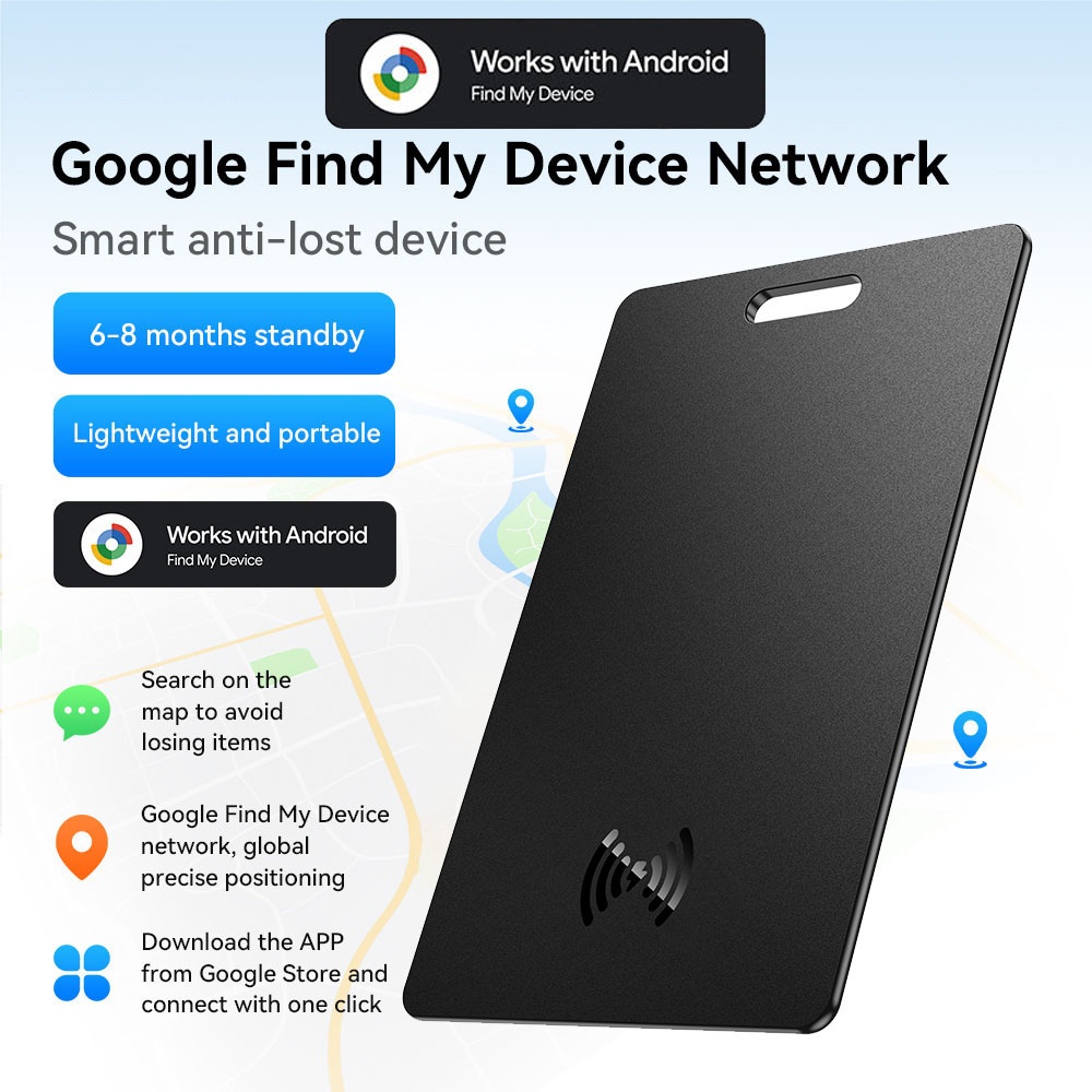 E92 Easy-Finder Card-type Smart Tracking Anti-lost Device - Black