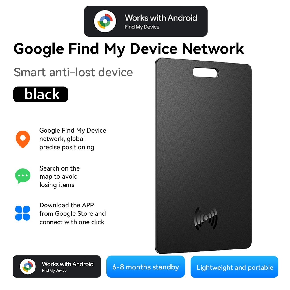 E92 Easy-Finder Card-type Smart Tracking Anti-lost Device - Black