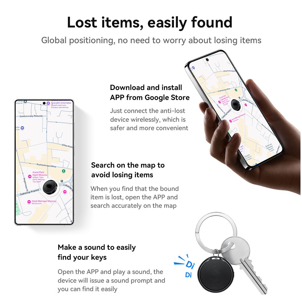 Google E96A Find My Device Smart Anti-Lost Tracker for Android - Black