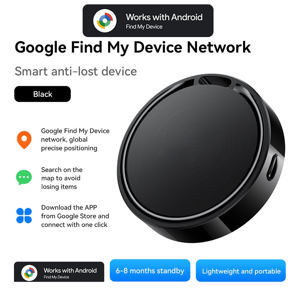 Google E96A Find My Device Smart Anti-Lost Tracker for Android - Black