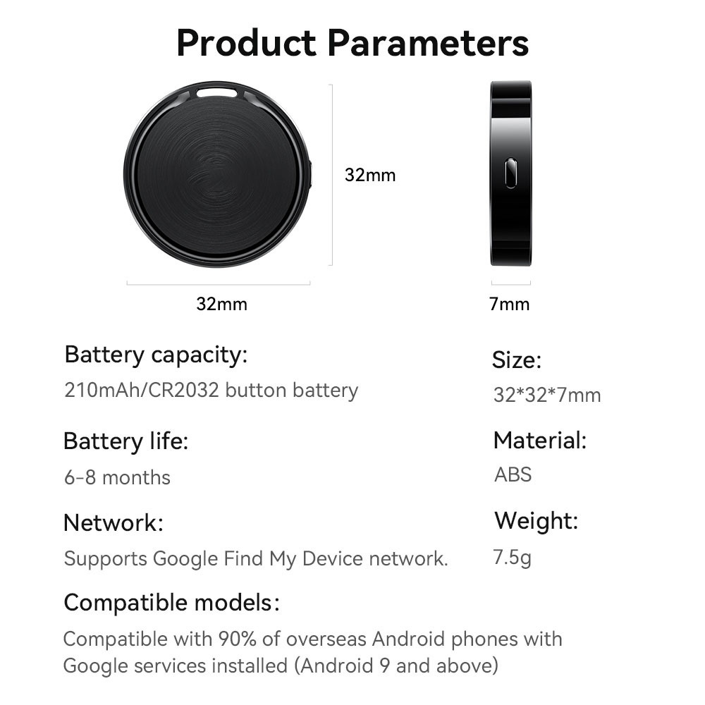 Google E96A Find My Device Smart Anti-Lost Tracker for Android - Black