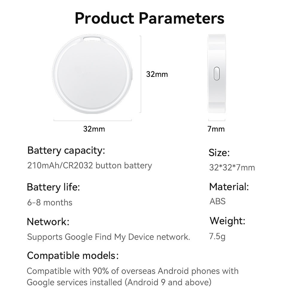 Google E96A Find My Device Smart Anti-Lost Tracker for Android - White