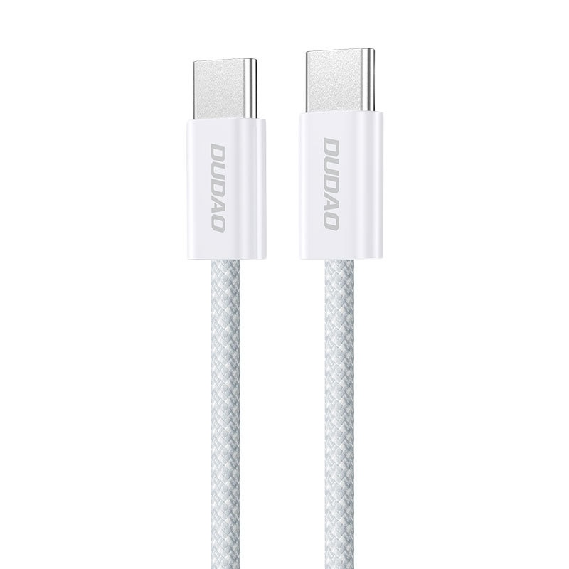 Cable de datos trenzado USB-C a USB-C de carga rápida PD de 60 W, transferencia de datos de alta velocidad de 480 Mbps, diseño duradero, color gris.