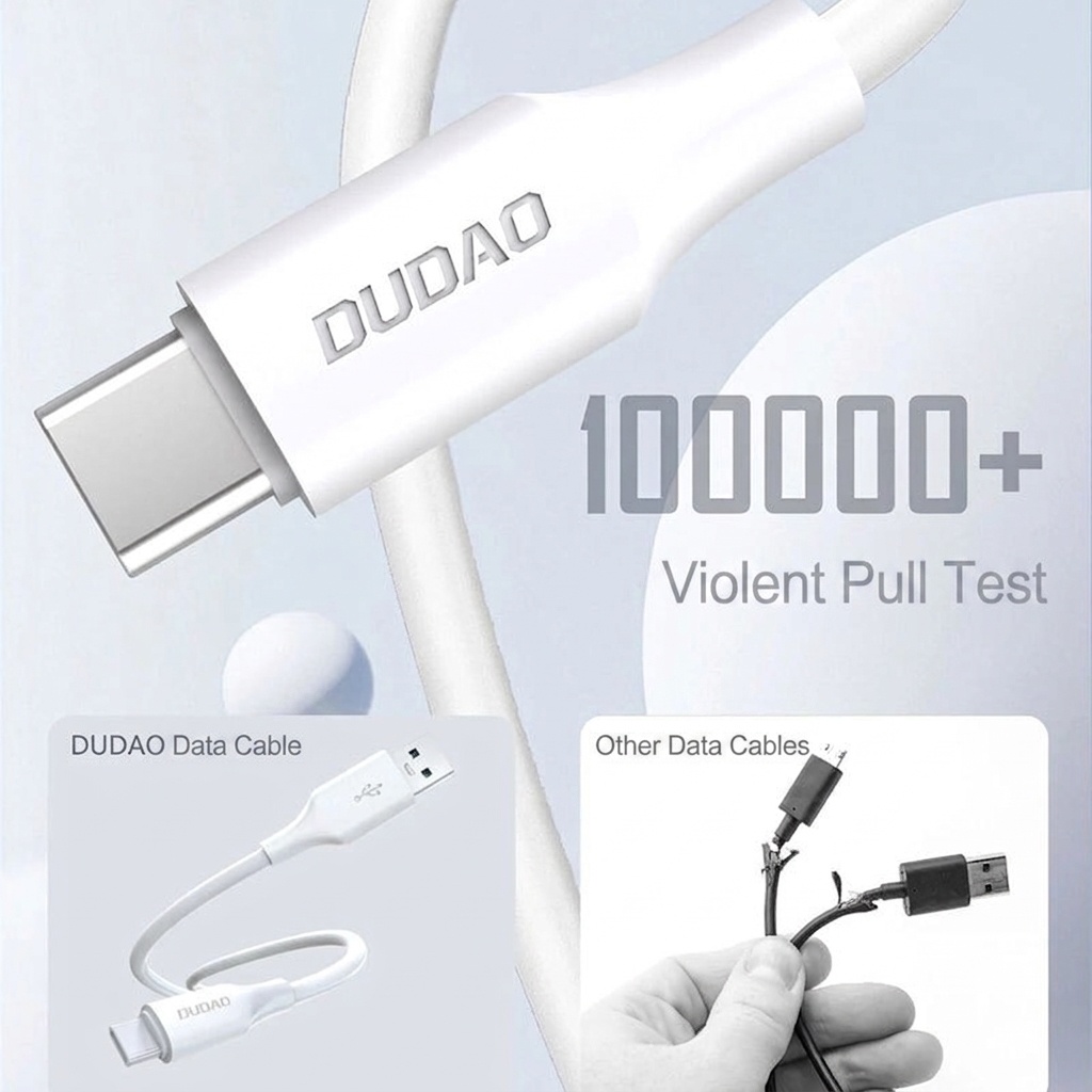 120W USB-C Fast Charging Cable, 6A Data Sync Cord, Universal Compatibility, High-Speed Transfer, White