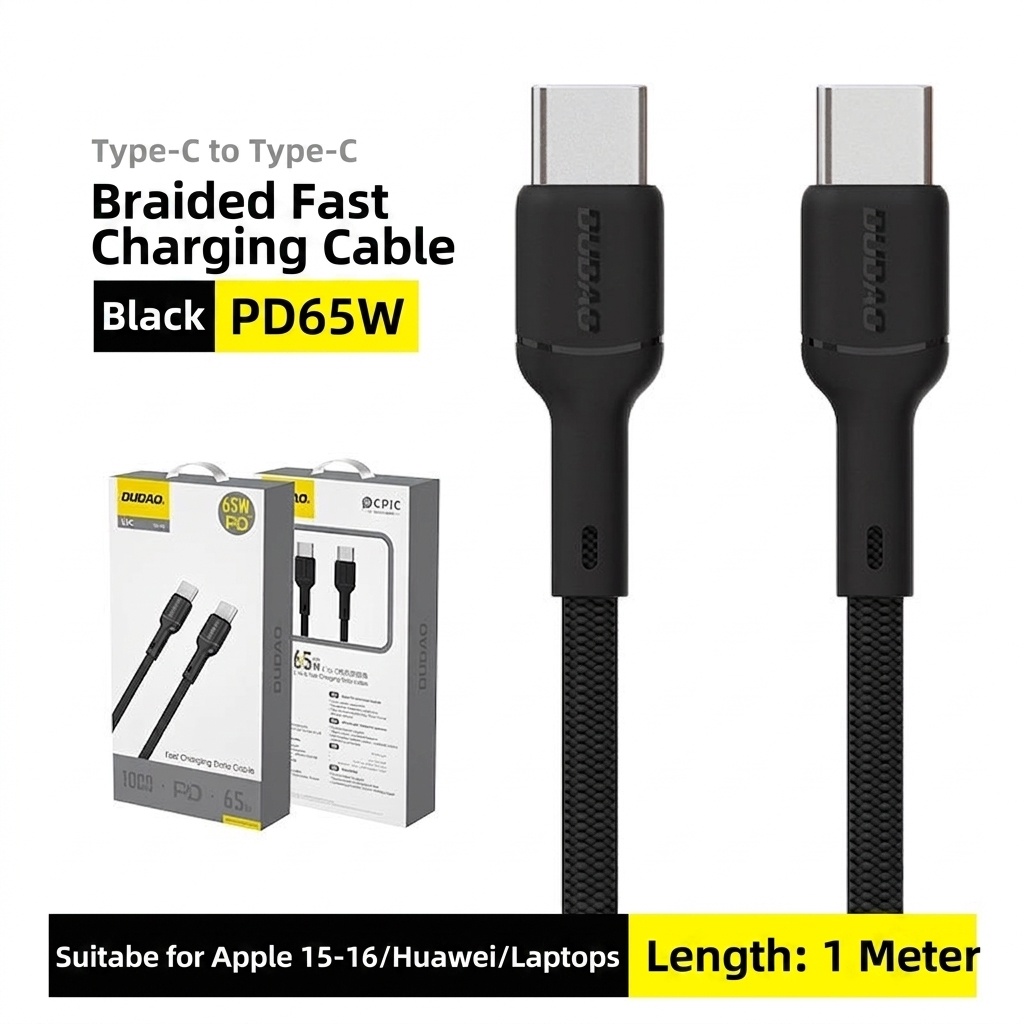 240W USB-C Fast Charging Data Cable with E-Marker Chip, Braided Design, High-Speed Power Delivery