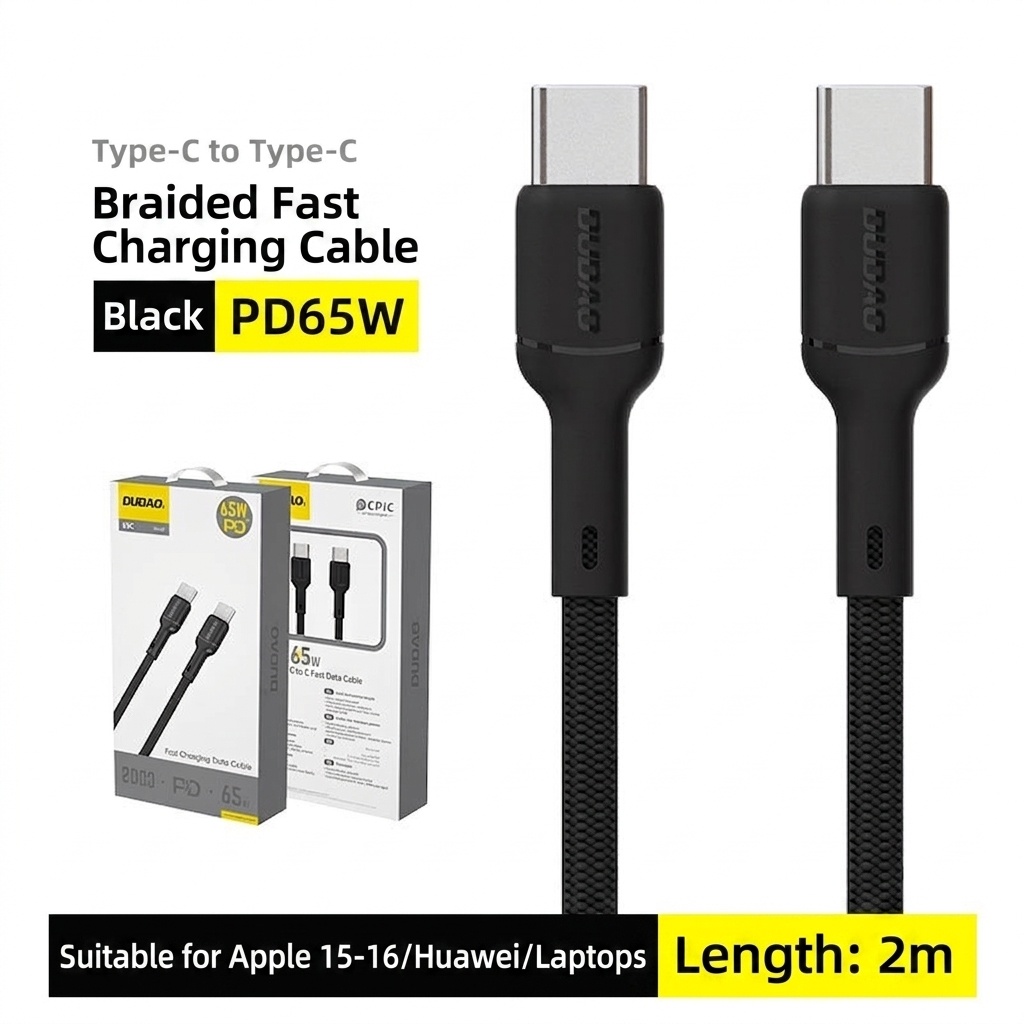 240W USB-C Fast Charging Data Cable with E-Marker Chip, Braided Design, High-Speed Power Delivery