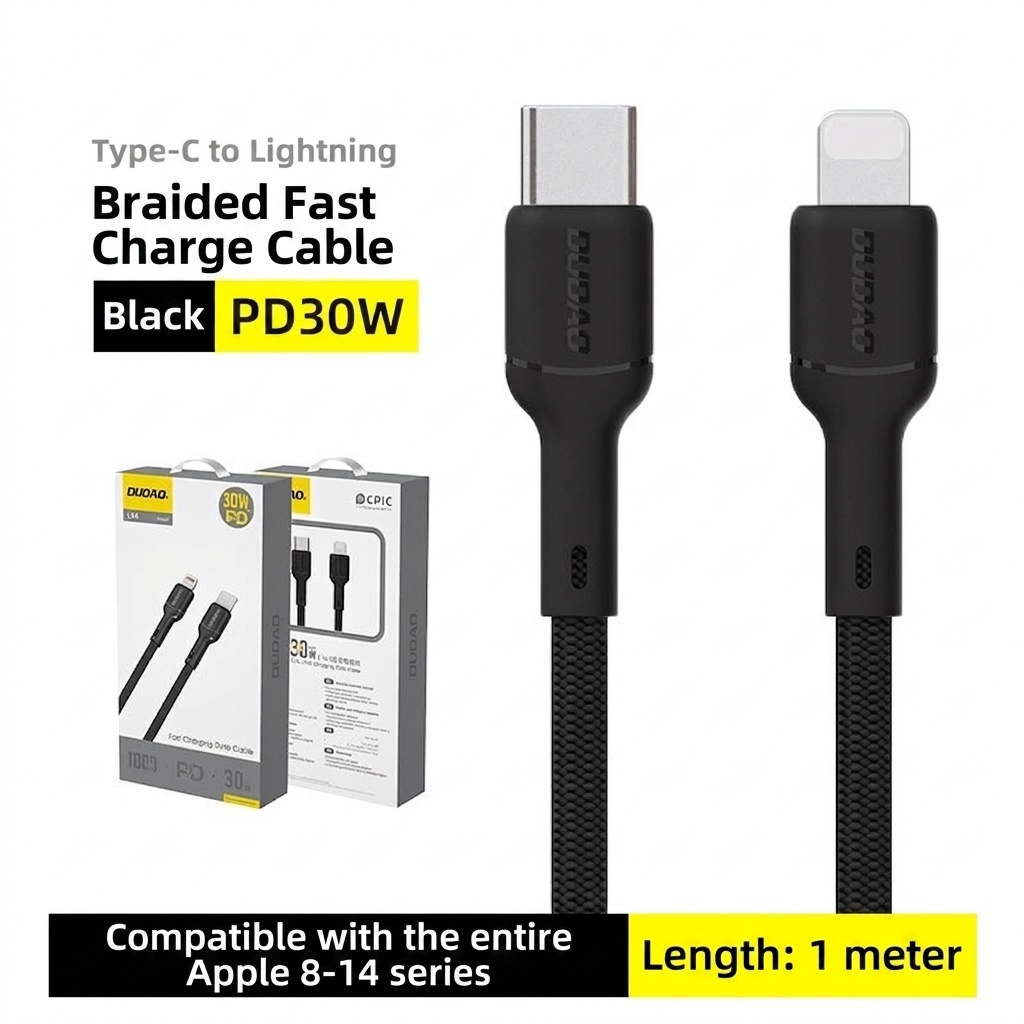 240W USB-C Fast Charging Data Cable with E-Marker Chip, Braided Design, High-Speed Power Delivery