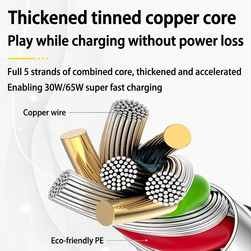 240W USB-C Fast Charging Data Cable with E-Marker Chip, Braided Design, High-Speed Power Delivery