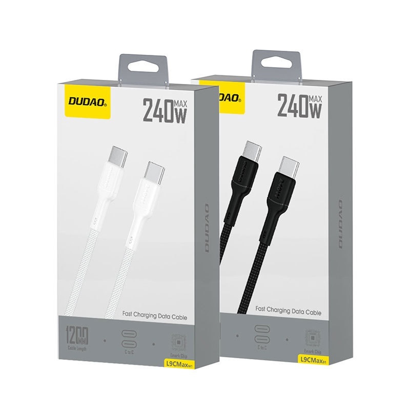 240W USB-C Fast Charging Data Cable with E-Marker Chip, Braided Design, High-Speed Power Delivery