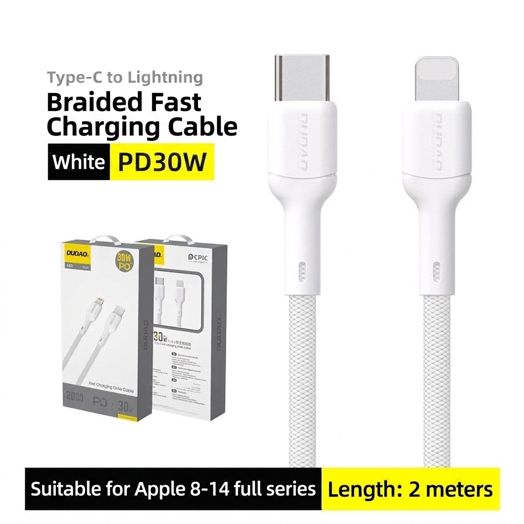 240W USB-C Fast Charging Data Cable with E-Marker Chip, Braided Design, High-Speed Power Delivery