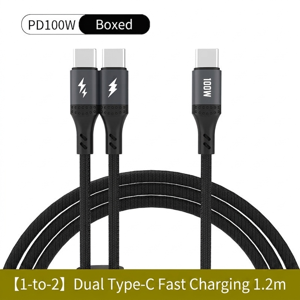 Braided USB Fast Charging Cable for iPhone & Android, 3A High-Speed Data Transfer, Durable Design, Black