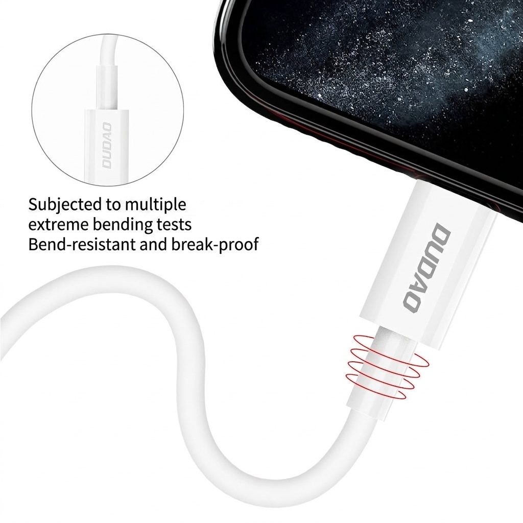 30W PD USB-C to Lightning Fast Charging Cable for iPhone 8-14, Durable & Safe Power Delivery, White
