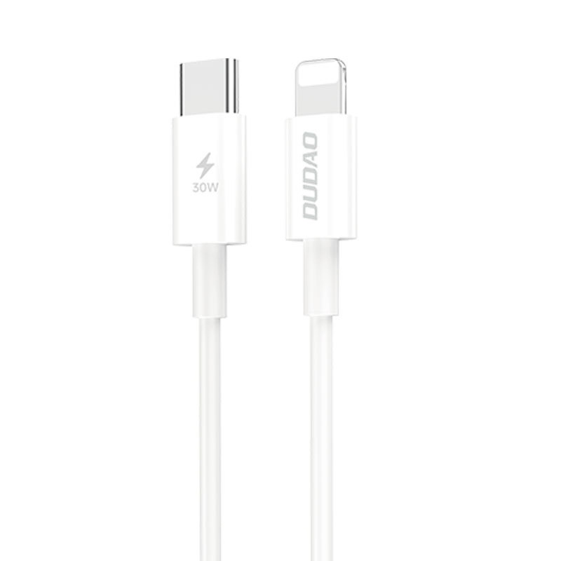 30W PD USB-C to Lightning Fast Charging Cable for iPhone 8-14, Durable & Safe Power Delivery, White