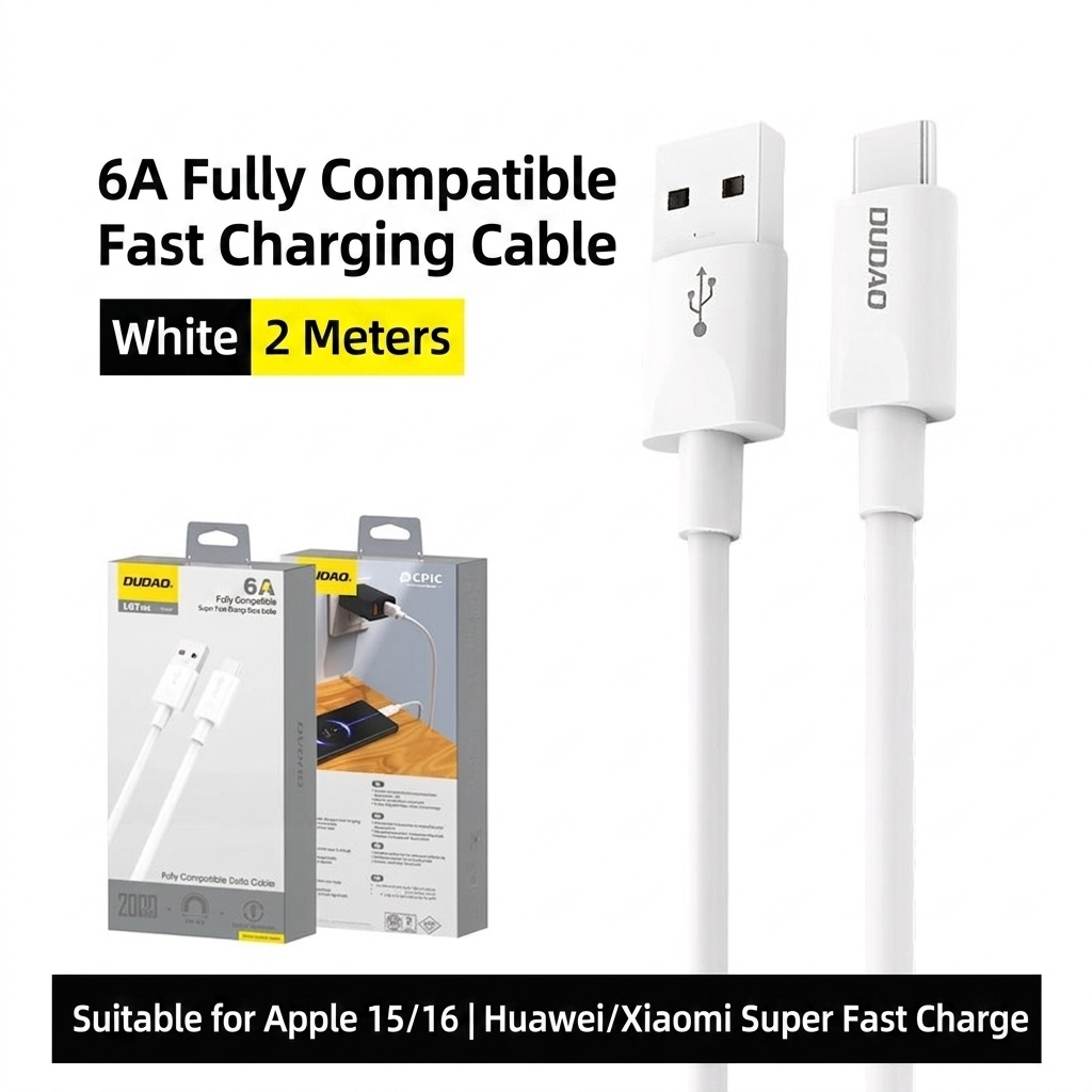 6A USB-A to Type-C Fast Charging Data Cable, Super-Fast Charge & Sync, Durable TPE Material