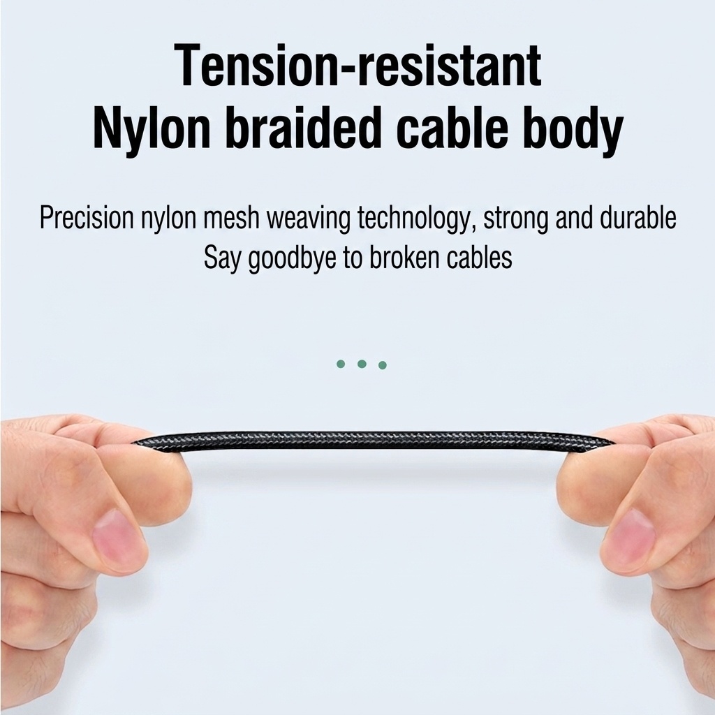 USB-C to 3.5mm Audio Cable Adapter, Nylon Braided AUX Cord, Gold-Plated Connectors, Lossless Audio, Black