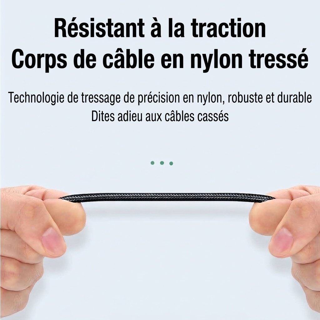 Adaptateur câble audio USB-C vers 3,5 mm, câble AUX tressé en nylon, connecteurs plaqués or, audio sans perte, noir