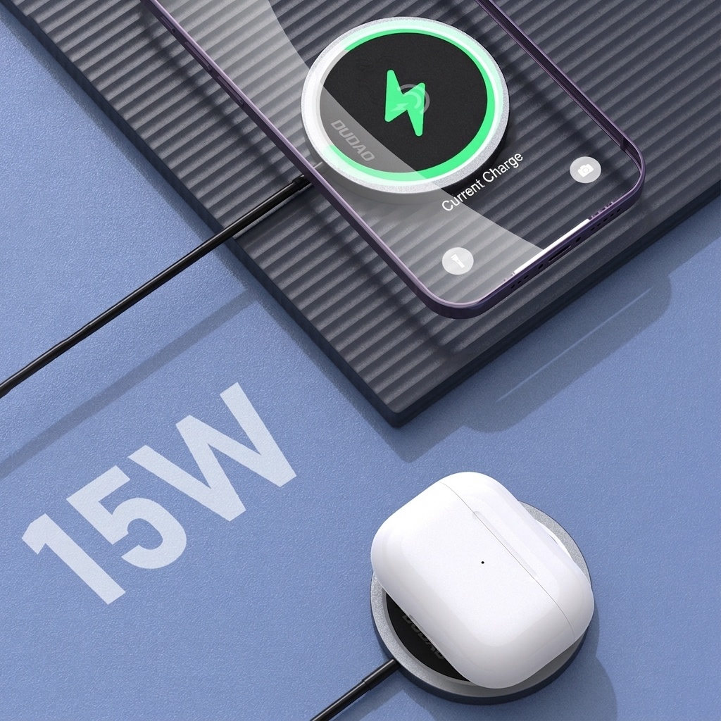 15W Magnetic Wireless Charger Pad for iPhone 15/14/13/12 Series, Strong Magnetic Alignment, Compact Design, Black